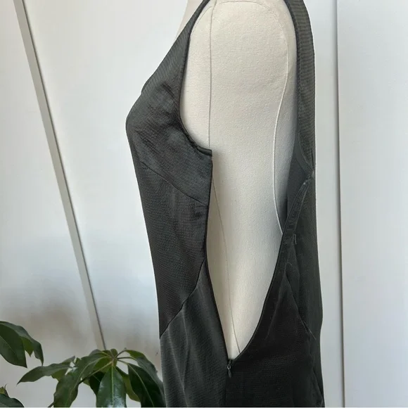 Club Monaco Olive Satin Slip Dress - Picture 7 of 8